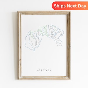 Attitash Ski Track Karte Poster, Attitash Ski Ski Dekor, Berg Kunst Druck, Winter Sport Wand Kunst, Ski Urlaubsort Karte Drucken, Ski Ski Weg Kunst