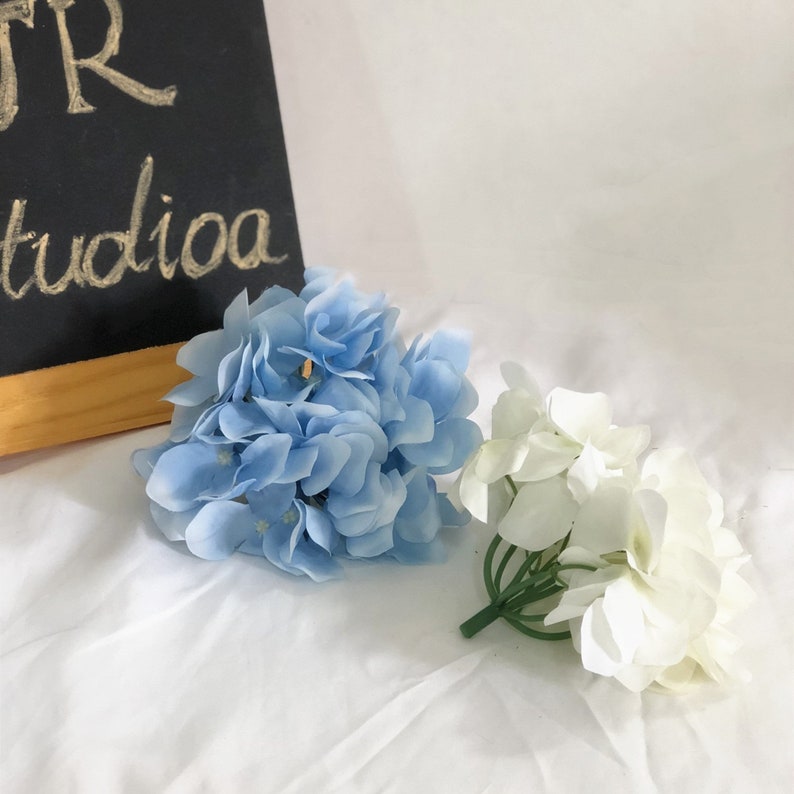 Artificial Hydrangea Heads Fake Silk Hair Flowers DIY Craft Accessory Crown Wedding Decor Millinery Baby Bridal Shower Wall Backdrop Zl006