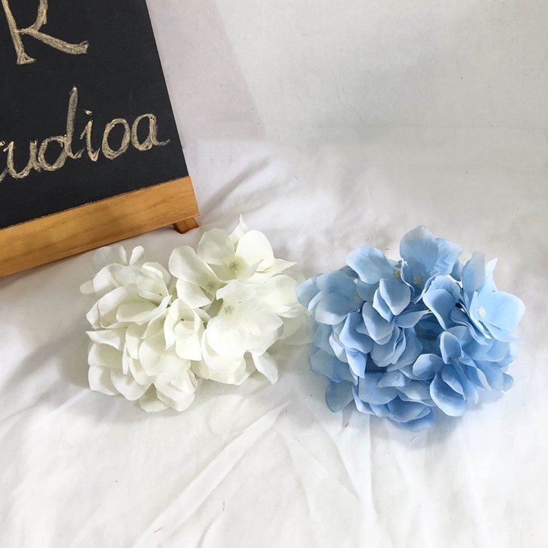 Artificial Hydrangea Heads Fake Silk Hair Flowers DIY Craft Accessory Crown Wedding Decor Millinery Baby Bridal Shower Wall Backdrop Zl006
