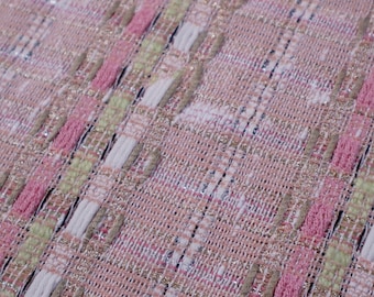 Stunning Pink and Gold Tweed Fabric, Tweed Boucle Fabric with Metallic Yarn  For Suit Coat, Dress Haute Couture 57 inches Width