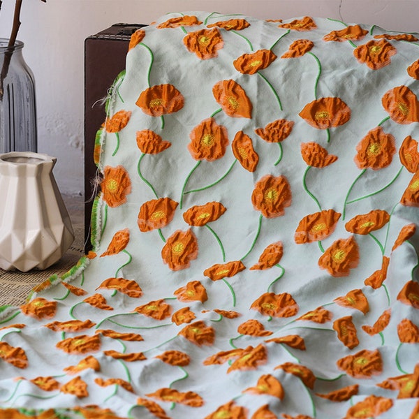 Reliëf jacquardstof, prachtige 3D bekledingsstof brokaatstof voor woondecoratie jurk DIY stof 57 inch breed