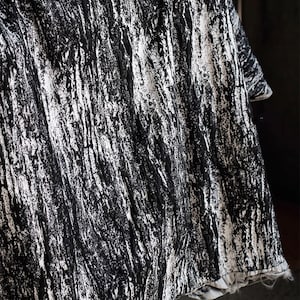 Black and White Jacquard Fabric, Emboss Textured Brocade Double sided Designer Fabric For Clothing, Dress DIY fabric 51 inches width