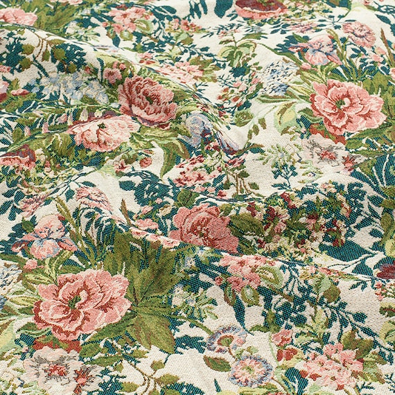 Tessuto Arazzo Jacquard Francese Viola Floreale &ndash; Venduto Al Mezzo Metro