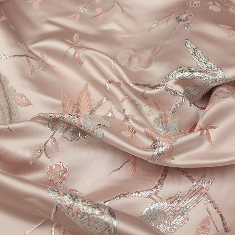Pink Brocade Jacquard Brocade Fabric - Etsy