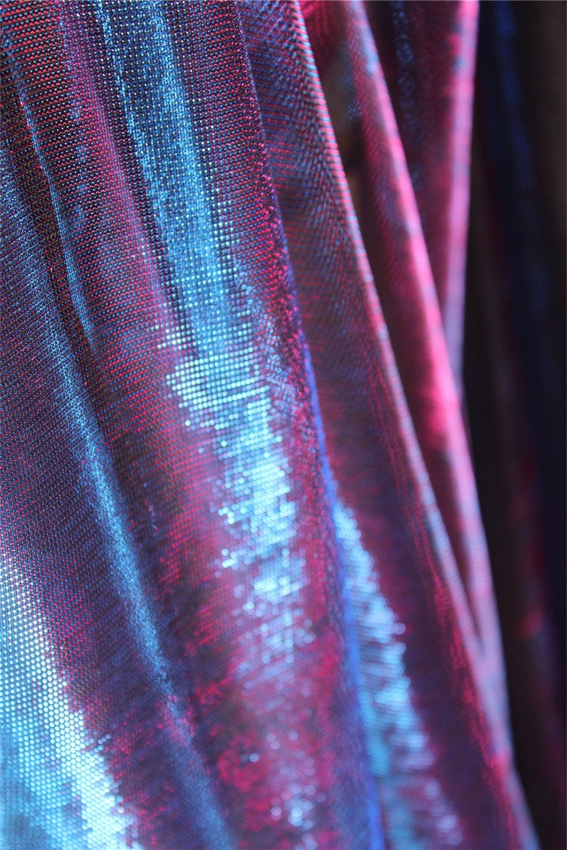 Reflective Holographic Laser Fabric Psychedelic Violet Etsy