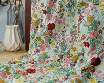 Flora Bloom Emboss Jacquard Fabric, 3D Exquisite Brocade,Damask Fabric For Upholstery, Dress  DIY fabric 59 inches width