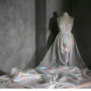 Rainbow Reflective Holographic Fabric, Symphony Perspective Laser ...