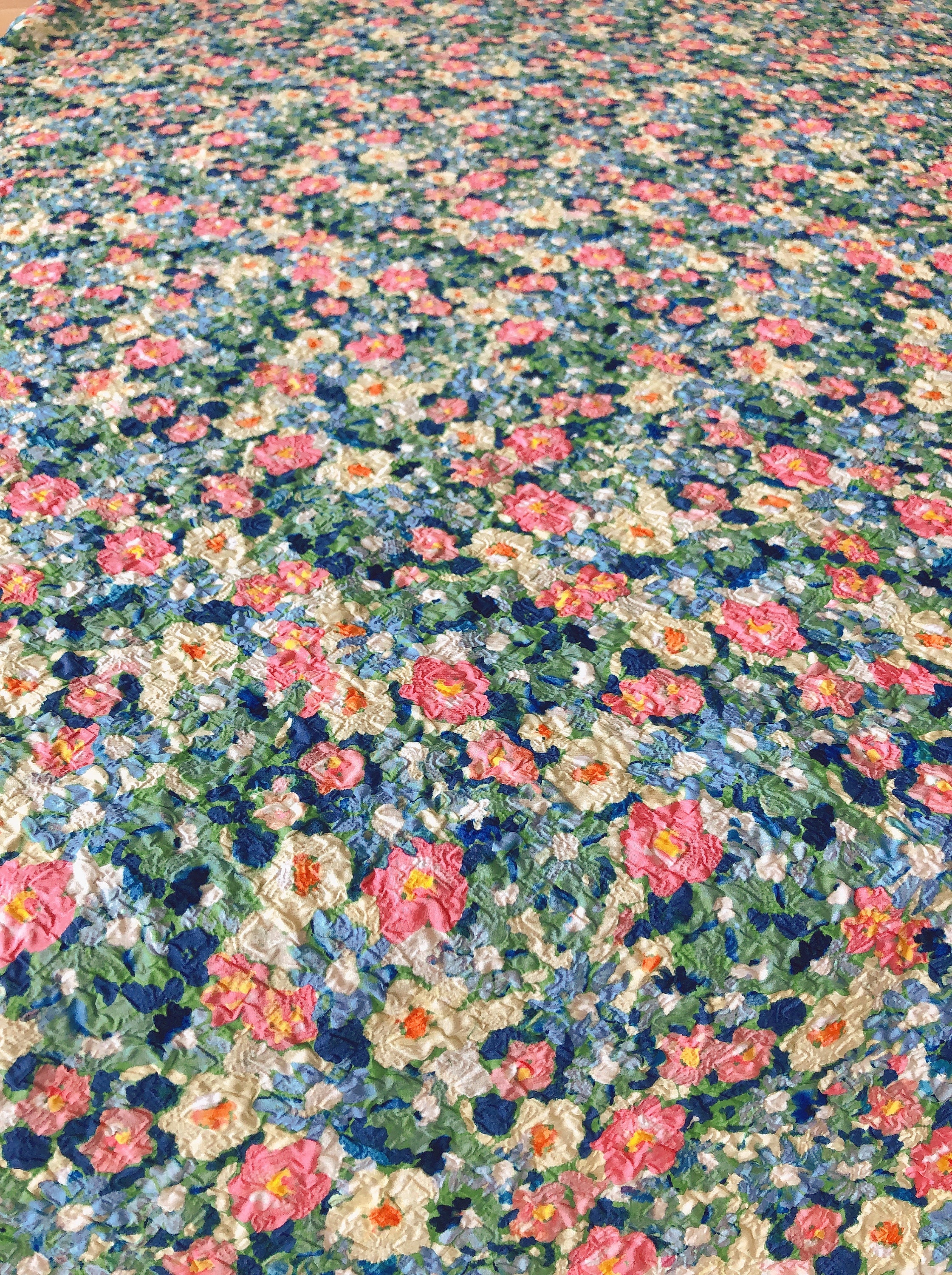 Colorful Flora Emboss Jacquard Fabric, Oil Paint Style Brocade Damask ...