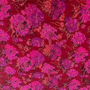 Bright Floral Jacquard Fabric, 3D Embossed Flower Brocade, Bloom Damask Fabric for Dress, Upholstery , DIY fabric 55 inches width