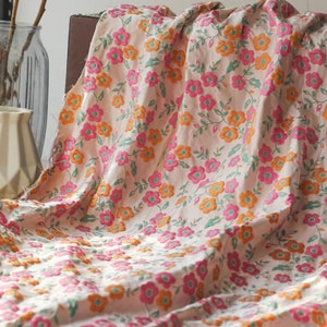 Lovely Floral Jacquard Fabric, Embossed Brocade, Cloque Fabric for Dress, Upholstery DIY fabric 63 inches width