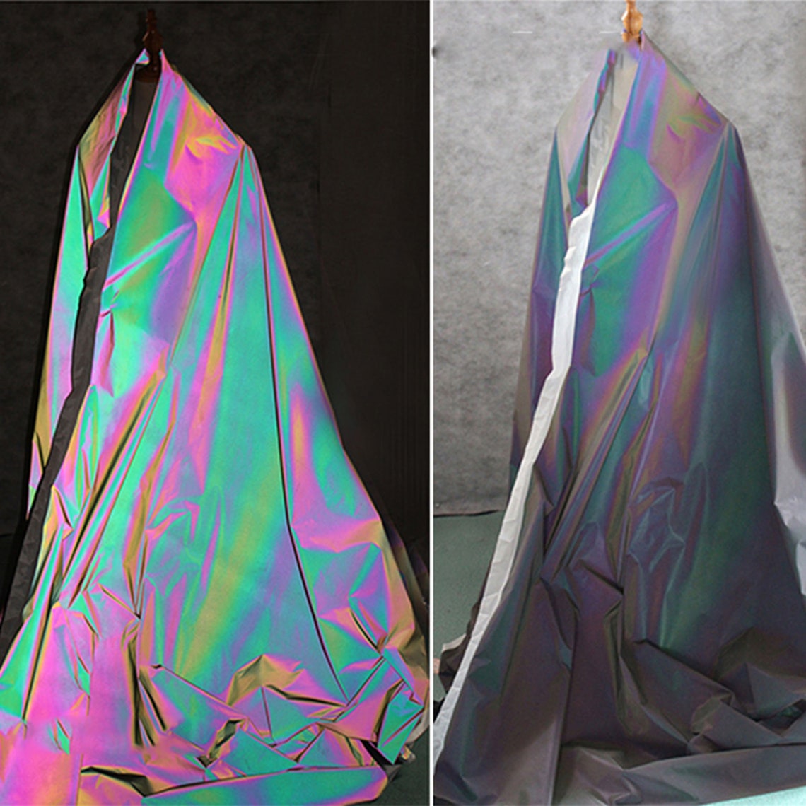 Rainbow Reflective Laser Holographic Fabric Illusion Hologram Etsy