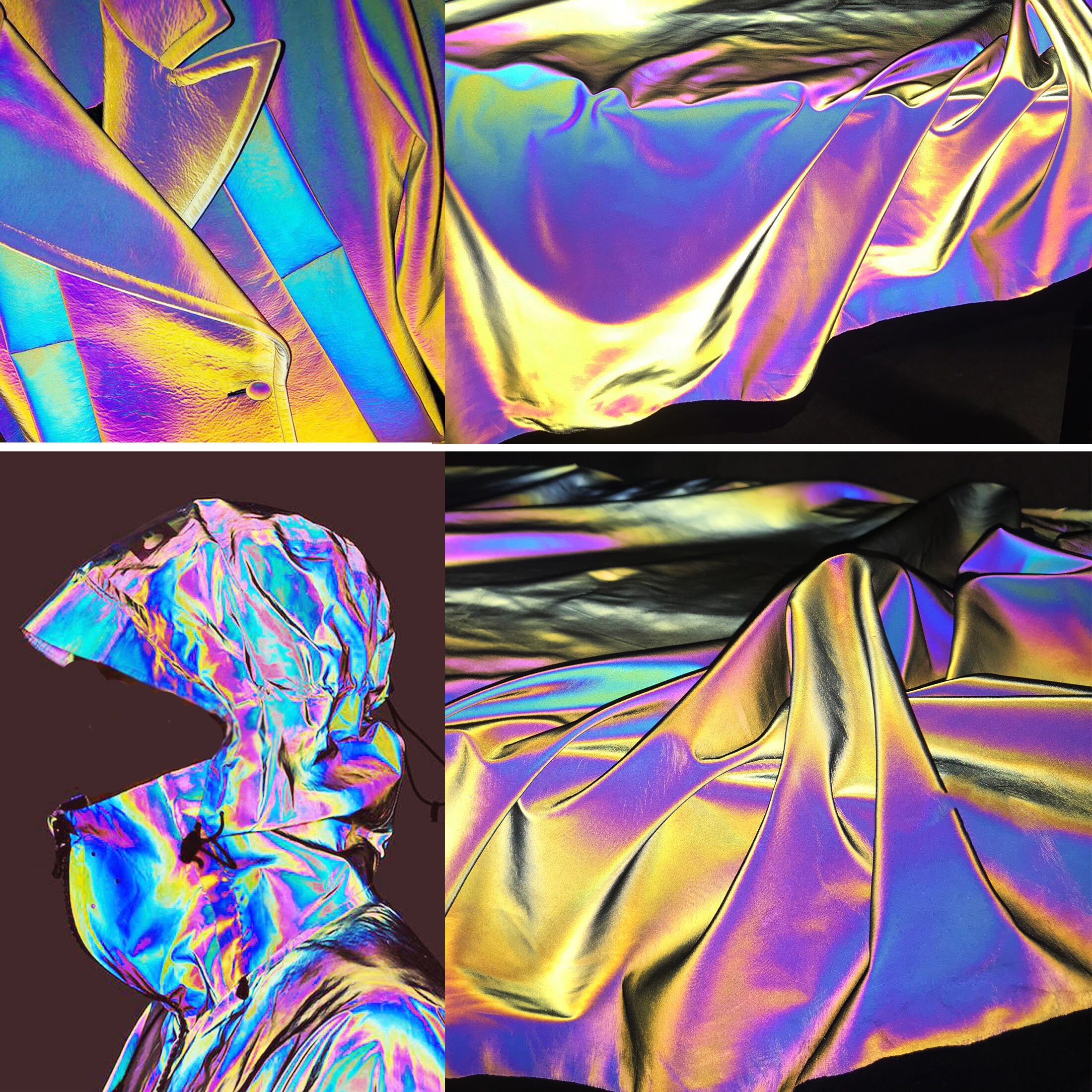 Thermal Reflective Laser Holographic Fabric Rainbow Illusion Etsy Canada