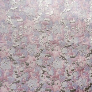 Sliver and Lilac Jacquard Fabric, Emboss Metallic Brocade,Damask Fabric For upholstery, Dress  DIY fabric 59 inches width