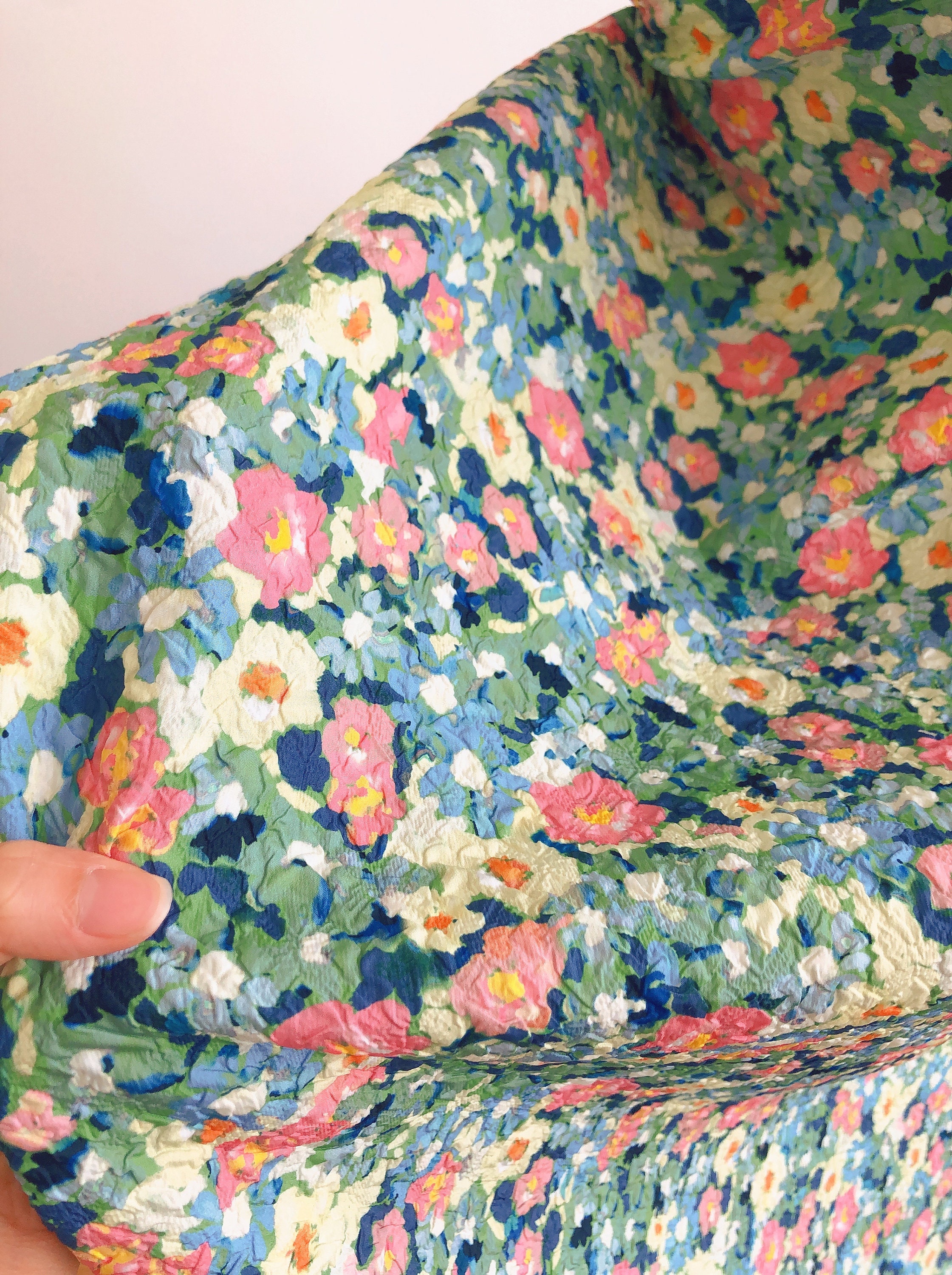 Colorful Flora Emboss Jacquard Fabric, Oil Paint Style Brocade Damask ...