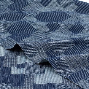 Vintage Patchwork Denim Jacquard Fabric, Cotton Denim For Jeans, Fashion Appreal, Haute Couture, 63 inches width.