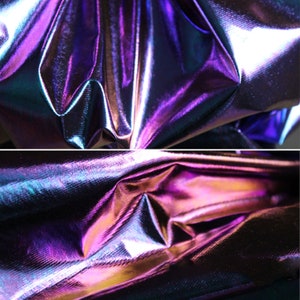 Colorful Fashion Holographic Fabric Laser Reflective Stretch Holographic Fabric,Perspective Designers Creative Fabric- Half Yard / Meter