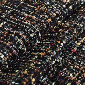 Tweed  Boucle Fabric with Colorful  Yarns, Luxury Woven Fabric for Coat, Pinafore 59 inches width