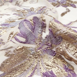 Tessuto jacquard oro di lusso, broccato damascato ricamato metallizzato per tappezzeria, tessuto fai da te per abiti, larghezza 53 pollici