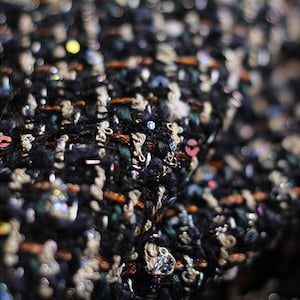 Black Tweed Boucle Fabric, Woven Fabric with Gold  Yarn, Dense Fabric for Coat, Pinafore 57inches width
