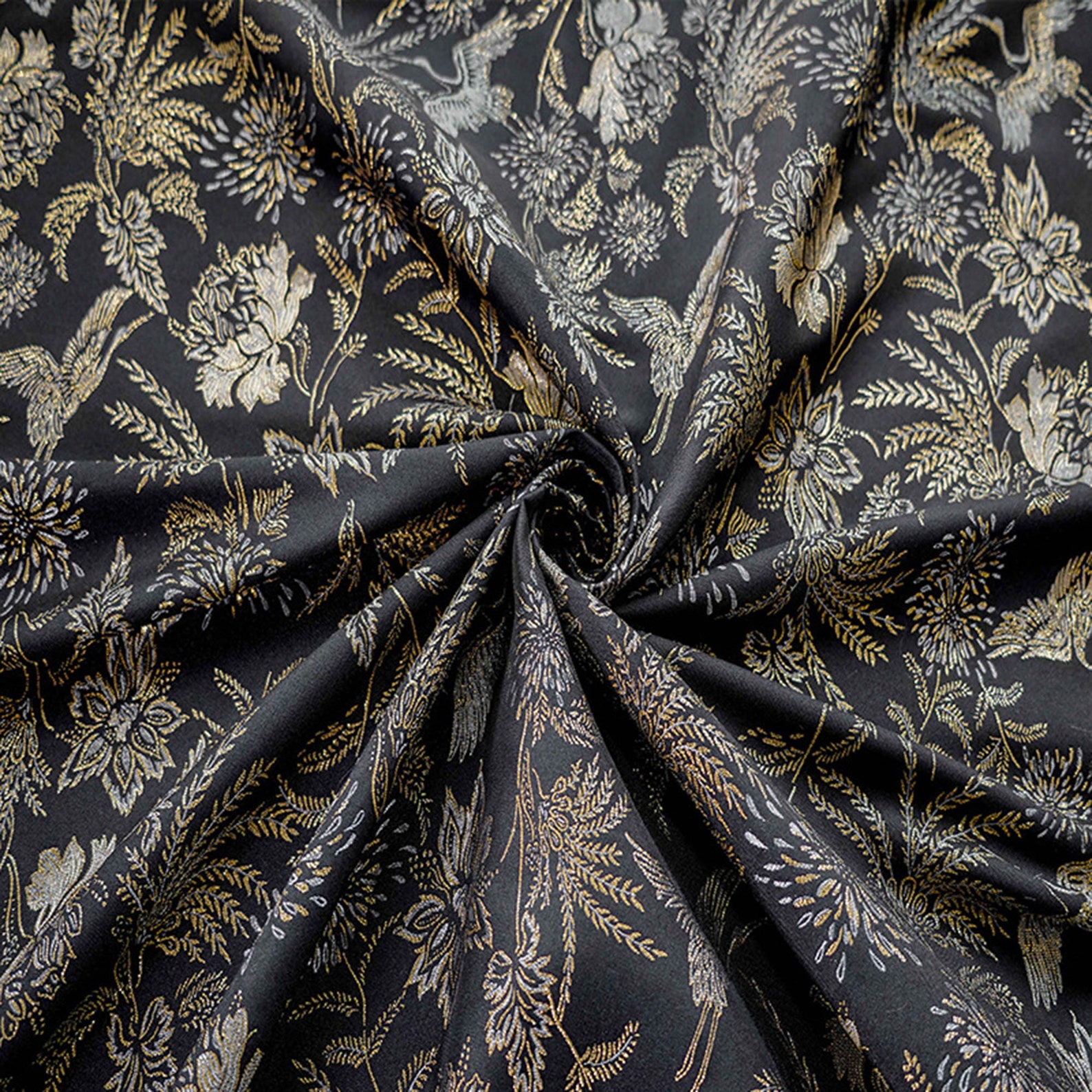 Black Gold 358-1 Silk Jacquard main image 1