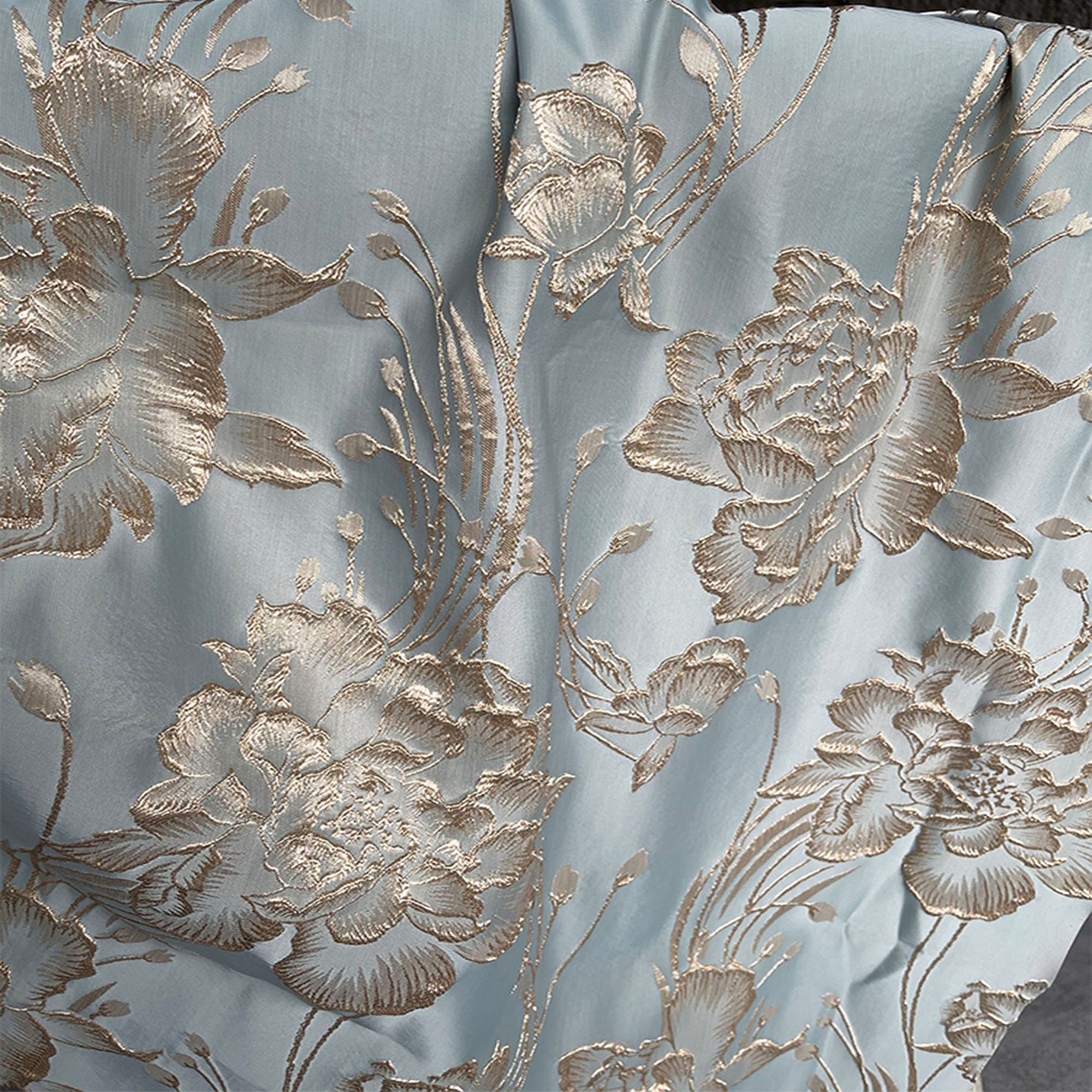 Luxury Gold Embroidered Jacquard Fabric, Embossed Flora Damask Brocade For Upholstery, Dress  DIY fabric 57 inches width