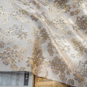 3 Color Gold Jacquard Fabric Embossed Floral Damask Brocade - Etsy