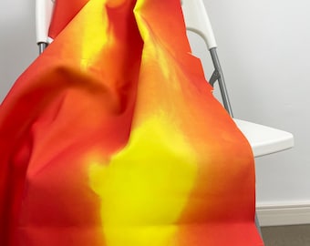 Orange Thermochromic Fabric, Orange change to Yellow Fabric, PU Fabric, Heat-reactive fabric, Heat Sense of Color Fabric