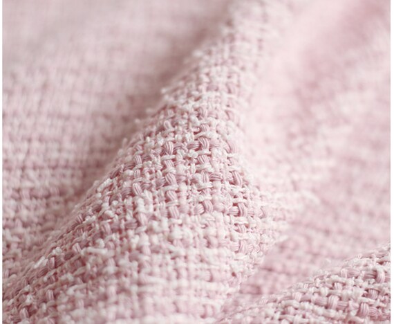Misty Pink Boucle Fabric Holllowed Woven Fabric With White - Etsy