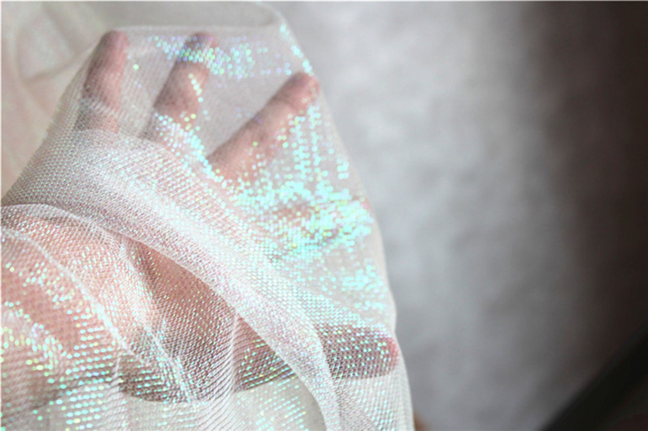 Psychedelic Shiny Holographic Mesh Fabric Polyester Laser Etsy