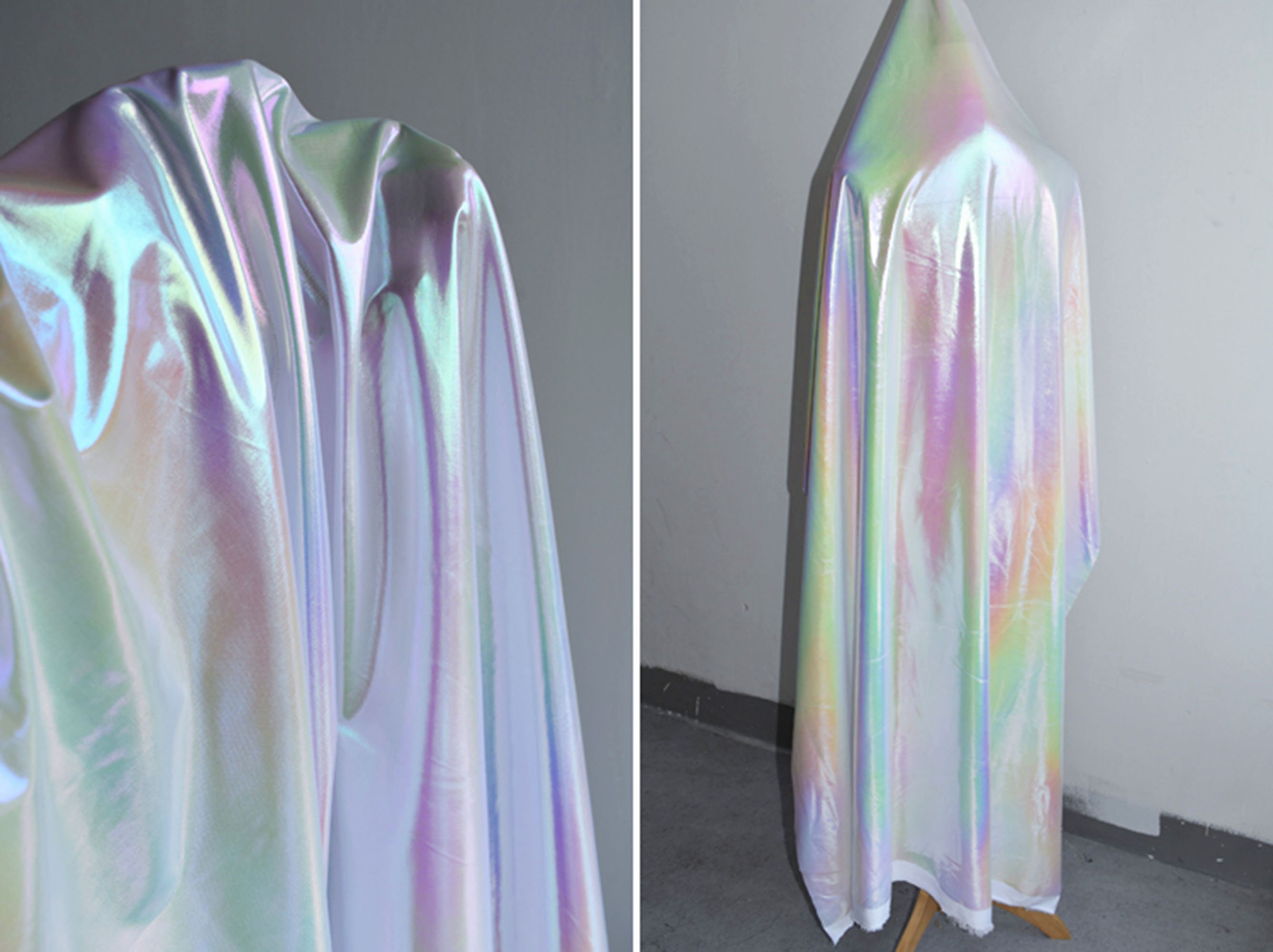 Rainbow Reflective Holographic Fabric, Symphony Perspective Laser