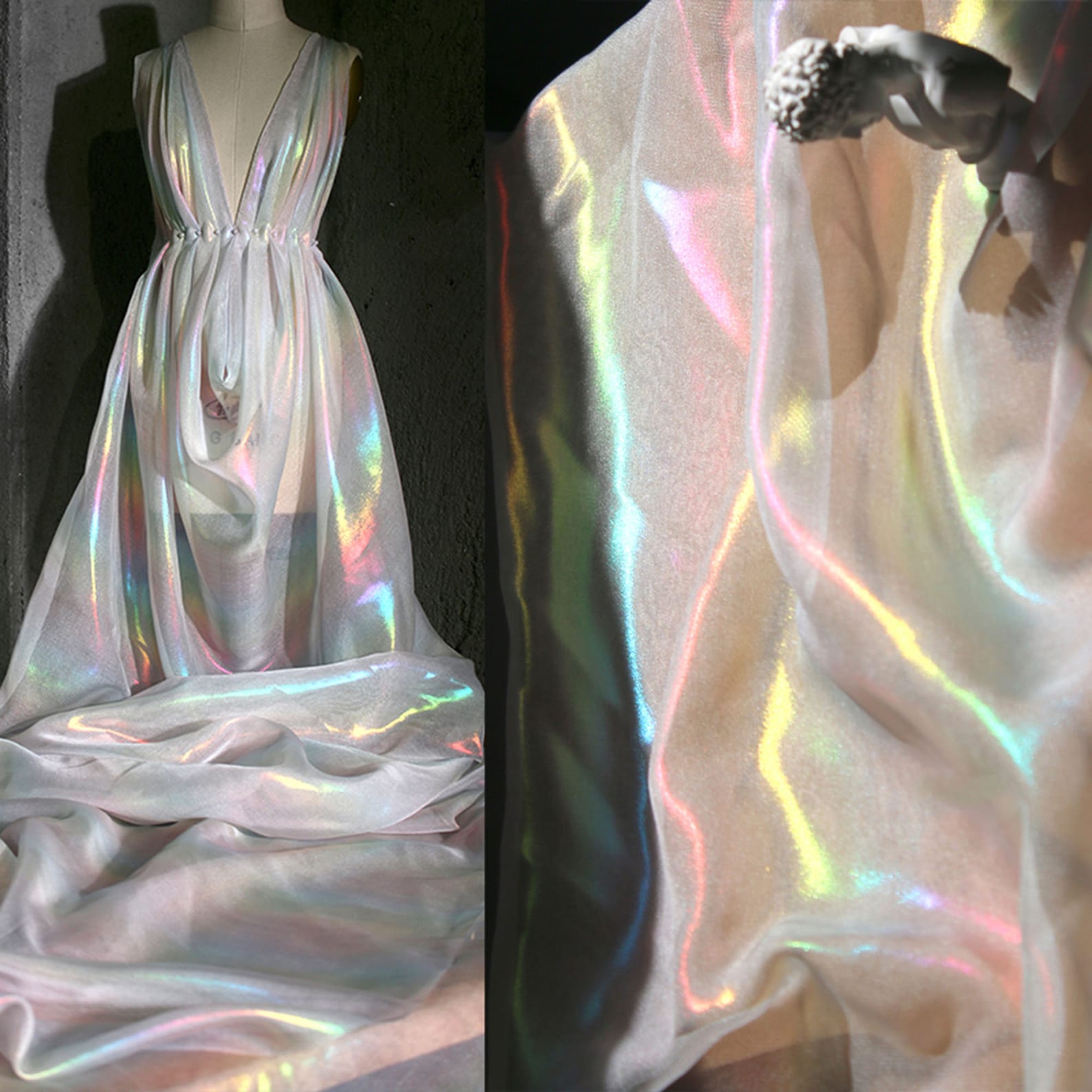 Rainbow Reflective Holographic Fabric Symphony Perspective Etsy