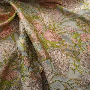 Gorgeous Jacquard Fabric, Embossed Floral Brocade Shimmer Gold ...