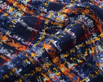 Tweedstoff in Königsblau, große Mengen, gewebter Woll-Tweed-Bouclé-Stoff für Anzugjacken, 145 cm breit