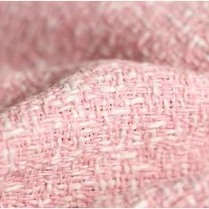 Pale Pink Tweed Fabric, Lovely Wool Tweed Boucle Fabric  For Suit Coat, Jacket, Dress Haute Couture 57 inches Width