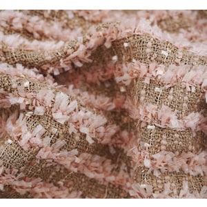 Tweed Fabric by the Yard, Tassel Tweed Fabric For Suit Coat Fabric 59inches width