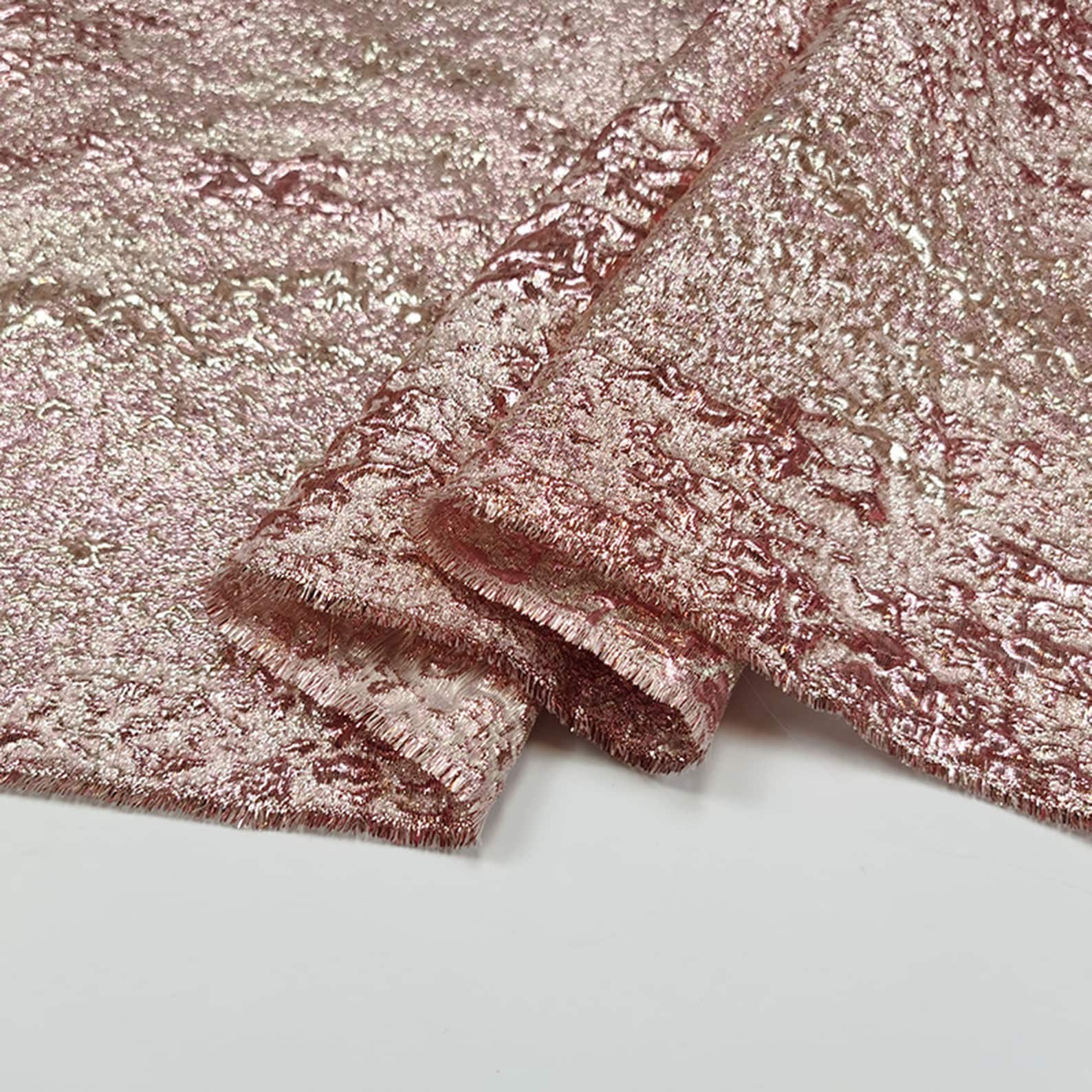 Luxury Pink Texture Jacquard Fabric Embossed Shimmer Brocade - Etsy