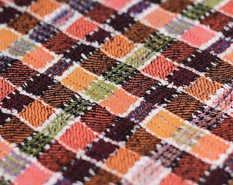 Colorful Check Tweed Boucle Fabric, Woven Plaid Tweed Fabric For Jacket, Suit Coat Fabric 57 inches width