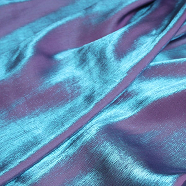 Zijdereflecterende laserholografische stof, kristalhologramsatijn, designerdoek voor jurk breed 57-inch stof op maat gesneden