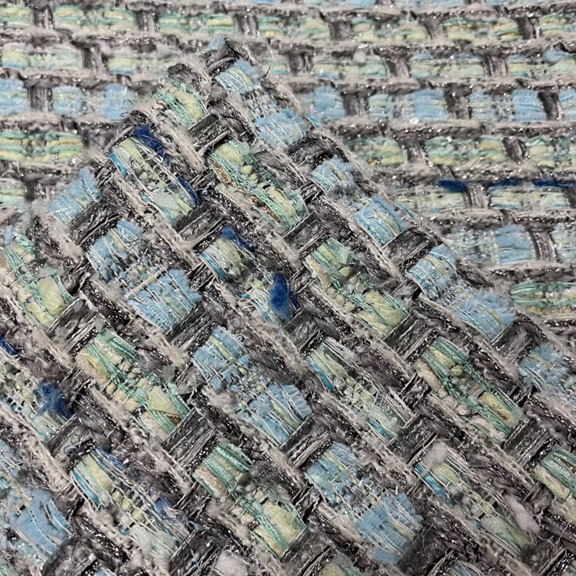 Sparkling Tweed Fabric, Color Block Tweed Boucle Fabric With Sliver ...