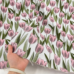 Lovely Floral Jacquard Fabric, Embossed Tulip Brocade, Damask Fabric For Haute Couture, Upholstery, Dress DIY fabric 57 inches width