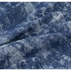Tie-dye Denim Fabric, Grinding White Textured Denim, Cotton Denim For Fashion Appreal, Haute Couture, 59 inches width.