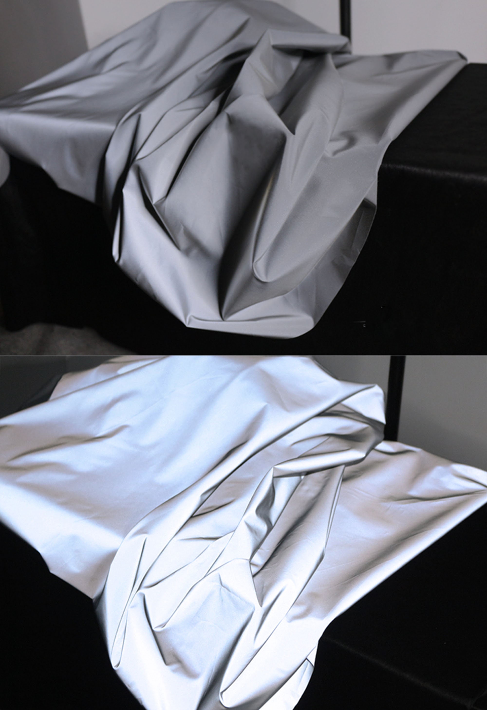 White Reflective Holographic Fabric, High Visibilty Luminescent Fabric ...