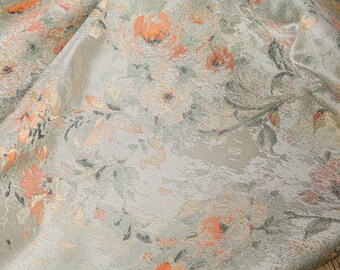 Retro Floral Jacquard Fabric, Textured Oil Paint Style Brocade Fabric, Damask For Haute Couture,Dress  DIY fabric 59inches width