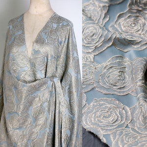 Gold Embroidery Flora Jacquard Fabric, Exquisite Embossed Brocade,Damask Fabric For upholstery, Dress  DIY fabric 55 inches width