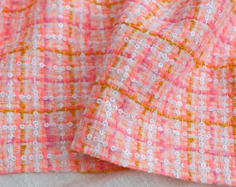 Frühlingshafter Tweed-Bouclé-Stoff, gestrickter Webstoff mit Noppenstruktur, dichter Stoff für Anzugmäntel, DIY-Mantelkleid, 150 cm breit
