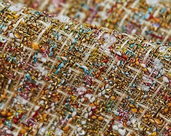Luxury Tweed Fabric by the Yard, Wool Tweed BoucleFabric For Suit Coat Fabric 59inches width