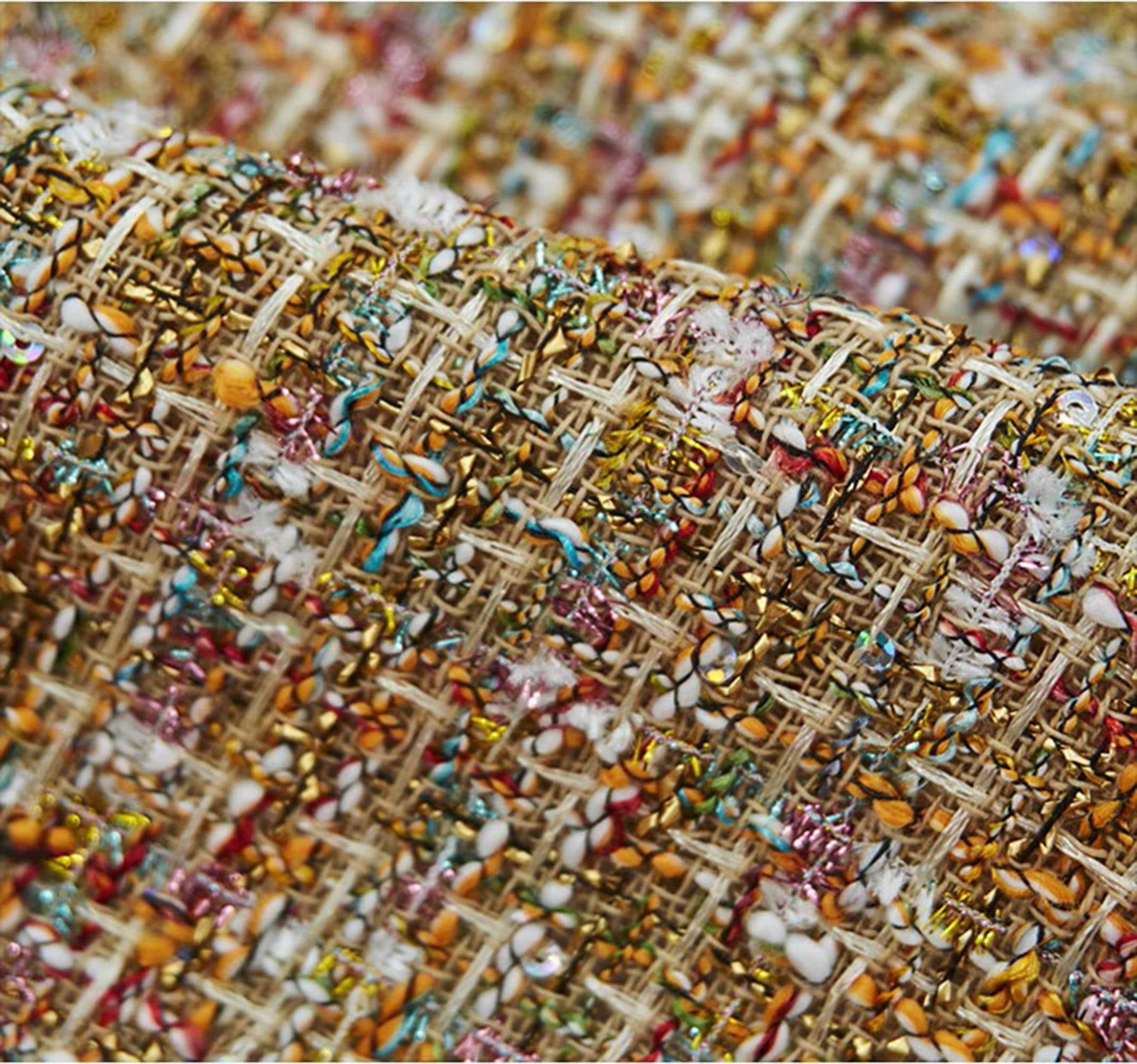 Luxury Tweed Fabric by the Yard, Wool Tweed BoucleFabric For Suit Coat Fabric 59inches width
