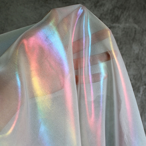 Rainbow Reflective Holographic Fabric, Symphony Perspective Laser Fabric,  for Dance Clothing,activewear, Costumes, 