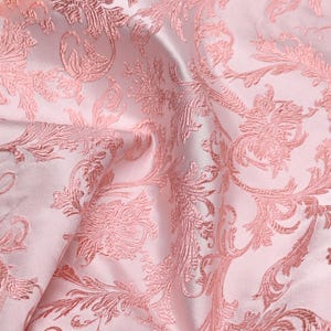 Rosa Jacquard-Stoff, Strukturierter Brokat-Gewebe, Damast-Stoff Für Haute Couture, Polsterung, Kleid DIY Stoff 59 Zoll Breite