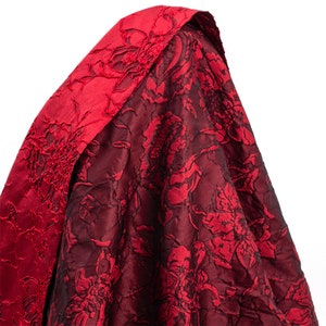 Red Embossed Jacquard Fabric, Exquisite Double Side Brocade,Damask Fabric For upholstery, Dress  DIY fabric 55 inches width